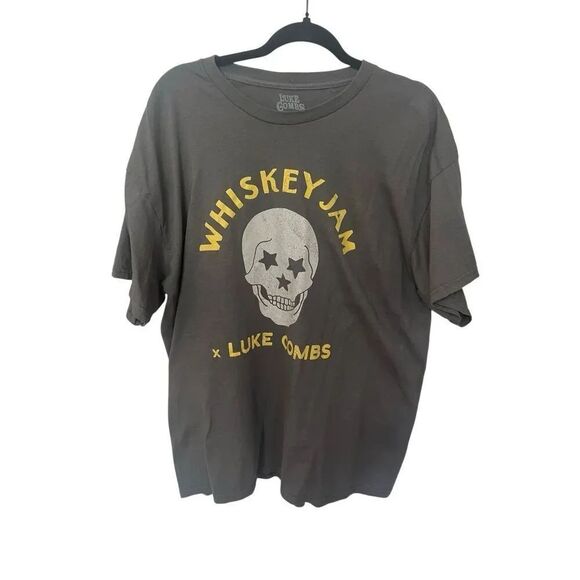 luke combs Other - Luke Combs Whiskey Jam World Tour 2023 Concert Tee Gray Short Sleeve T-Shirt sku